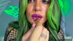 Radiant Purple Lipstick Apply