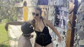 Armpit worship reward for the trained puppy