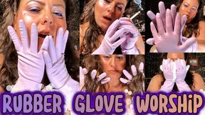Purple Rubber Glove: Worship - ASMR - Glitter - Smoke - Foam - Sensual Domination