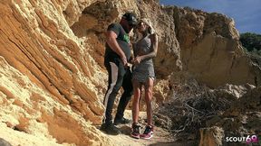 german fit mature wife sophie logan with big tits and full inked at risky cheating fuck at public beach