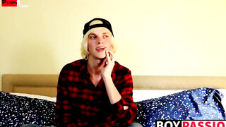 Thick twink cock ends up getting attention after interview