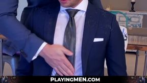 PlayingMen.com - Guys in suits bang after nice business meeting with
