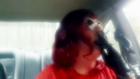 YOUR RED HEAD AUNT RUTHIE DESTROYS A MARLBORO 100 IN HER CAR