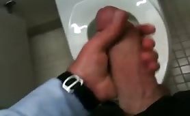 My thick cock in public toilet