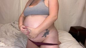 LOTION ON HUGE PREGNANT BELLY