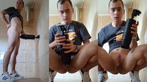 this automatic masturbator sucked all the sperm from me - huge cumshot and orgasm
