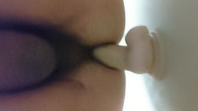 strapon anal shower