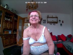 Granny in Underwear and Stockings