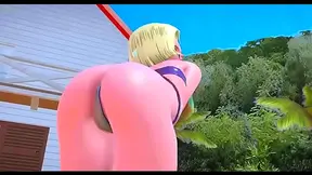 Dragon Ball Android 18 Seduces in MMD 3D for Intense Anime Action
