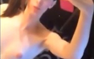 Trans cutie cums into her own mouth