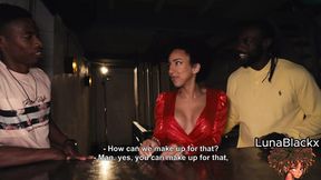 Sweet ebony eats pussy and rides giant black dong