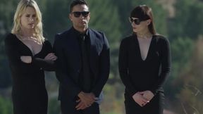 Perfect Natalie Mars was fucked in anal shaking her dick after funeral