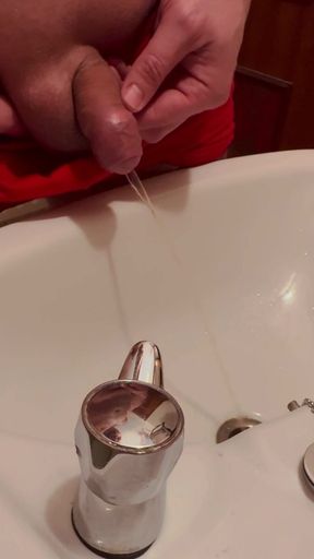 Peeing in the Sink.