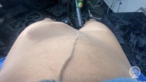 White Fat Cock Inside Pantyhose
