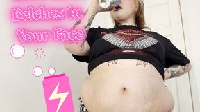 Goth BBW Belches In Your FACE!!!