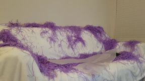 Dildo Anal Masturbation on Party Sofa