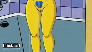 Married Slut Housewife on Halloween. Simpsons Parody Cartoon