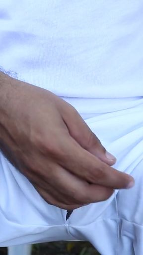 hairy man masturbates in public   Clip 2
