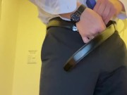 A man in a suit ejaculates in the office1