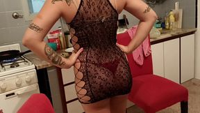 Fucking in the Kitchen with My Young Stepfather's Beautiful Cock