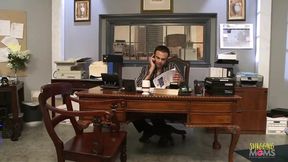 Busty secretary sucks cock and rides boss's dick