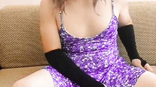 Thick White Rump Sissy Crossdresser Damsel Stud Purple Sundress