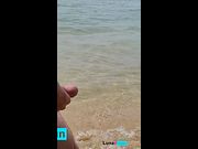 Public beach, free spectacle for girls