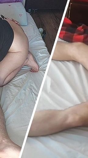 Blowjob with Amateur Wife, Hairy Pussy, Big Ass. Romantic Foreplay Amateur Couple.