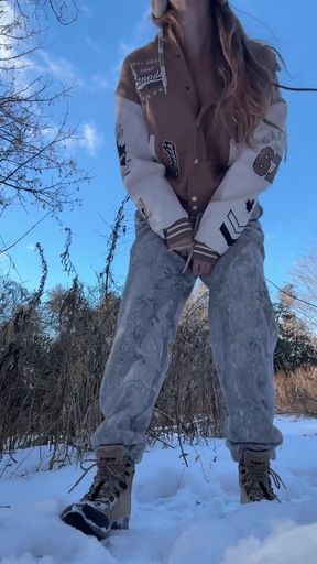 Orgasmic Walk in the Snow