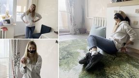 Arrogant Milana is bound by a handyman POV and trying to escape