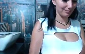 Very honey chick masturbates at her work on cam