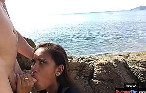 Public amateur blowjob by his cute Asian teen girlfriend