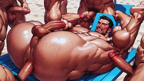 insane gay orgy on a caribbean island. gay porn daddy pat 2