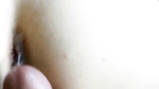 My Cummed. Girlfriend Bareback Fucks and Jizzes on my Twat and Booty. ElsaRixterXXX