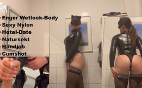 In the Tight Wetlook Body User Full Pissed & Milked!