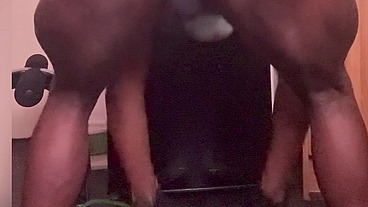 Fishnet Gear Squat & Wank Session