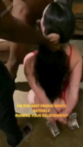 Deepthroat amateur caption - hotwife with big tits shows off her interracial ski