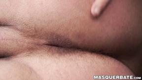 ”Hunk wanks his shaft & fingers his anus”