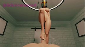 POV: 3D render Crusader helmet girl rubs your cock with her foot