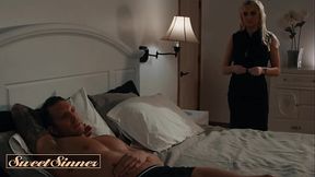 SWEET SINNER - Gorgeous Lawyer Gets Touchy With Her Client And Inspects Her Pussy With Her Wet Tongue
