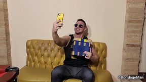 Peter digital influencer tied up and ballgagged after unboxing