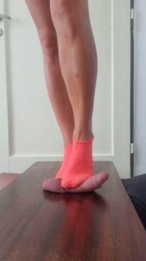Barbie trample cock and Ball with Orange socks No.9
