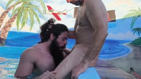 I caught it in the act myFather making out with his friend in the pool