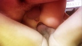 Nikki Kane jacks off on a huge cock and swallows