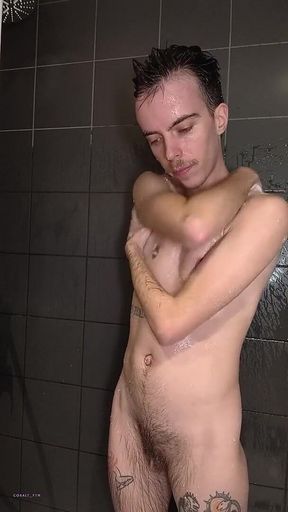 Ftm Gets Horny Under the Shower and Jerks off