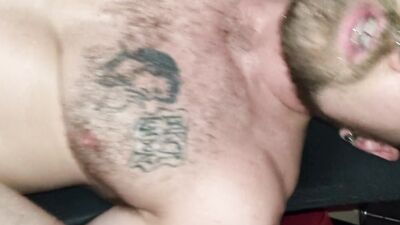 Nerdy amateur dominated by two hairy bears and drilled deep