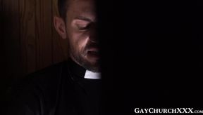 Religious twink sucks off priest before riding him hardcore