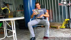 German curly hair milf caught Husband at masturbate