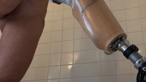 Amputee gives herself a golden shower