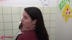 Wtf?! Caught in the Public Toilet and Fucked Through!